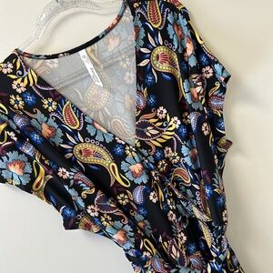 NY Collection • Boho Paisley Jumpsuit • Sz 2X